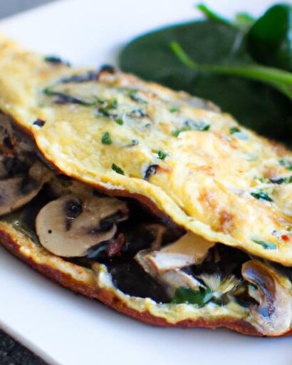 Wholesome Spinach Mushroom Feta Omelette: A Flavorful Delight