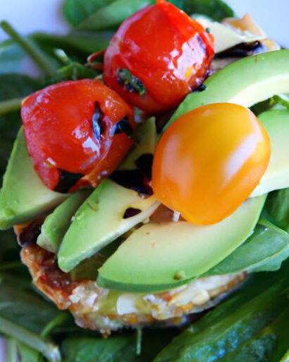 Bright Bites: Rice Cake Topped with Avocado & Cherry Tomatoes