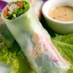 Fresh Vietnamese Spring Rolls with Creamy Peanut Sauce Delight