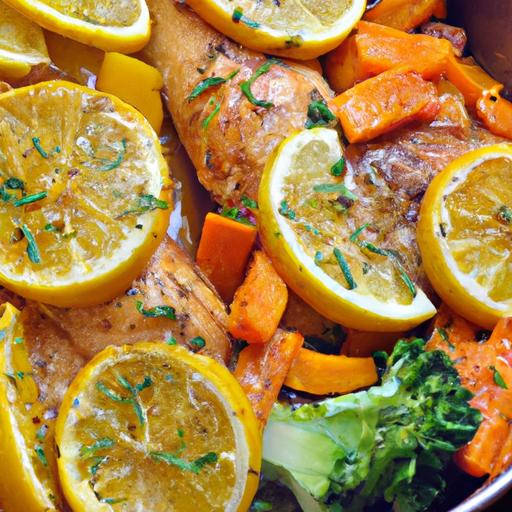 Zesty One-Pan Lemon Garlic Chicken with Roasted Veggies