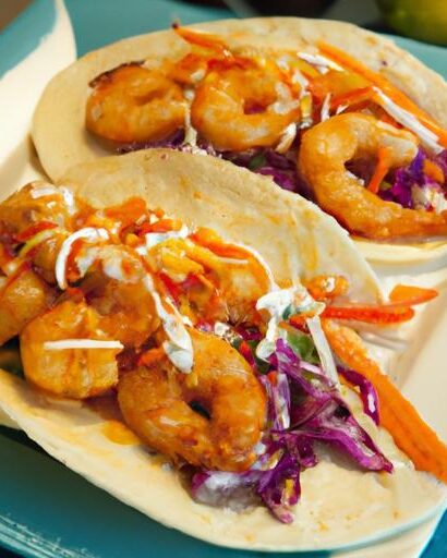 Savor the Zesty Delight of Shrimp Tacos with Crisp Slaw