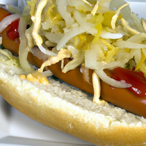 Savor the Classic: Hot Dogs Topped with Tangy Sauerkraut