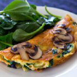 Elevate Breakfast: Spinach, Mushroom & Feta Omelette Delight