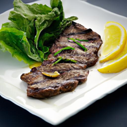 Savor Grilled Skirt Steak Paired with Zesty Lemon Herb Salad
