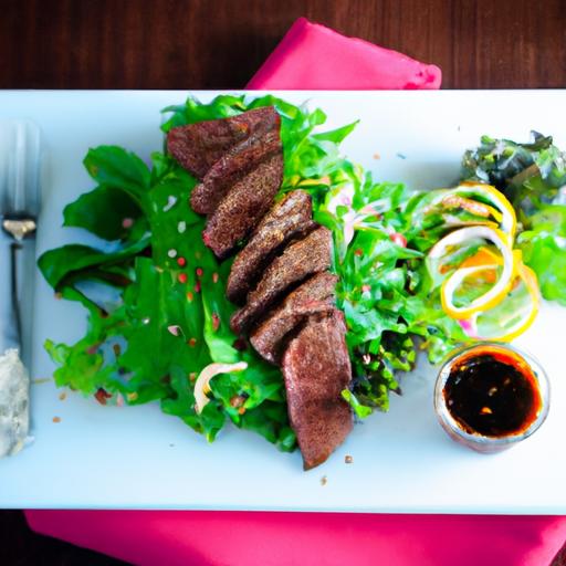 Savor Grilled Skirt Steak Paired with Zesty Lemon Herb Salad