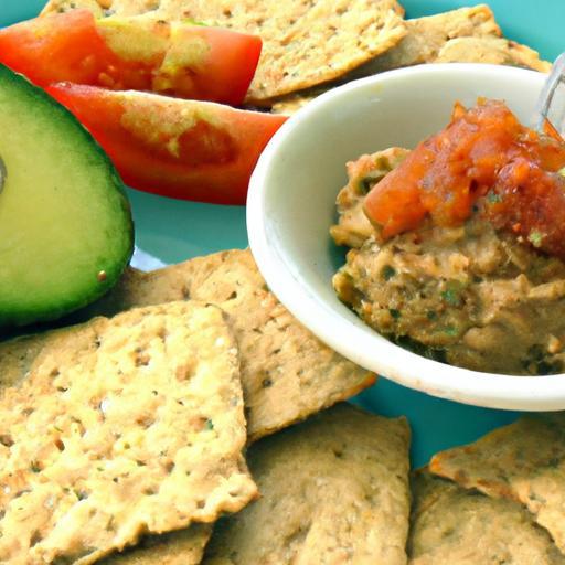 Avocado & Salsa on Whole Wheat Crackers: Nutritious Bites
