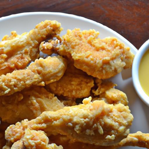Crispy Chicken Tenders Perfectly Paired with Honey Mustard