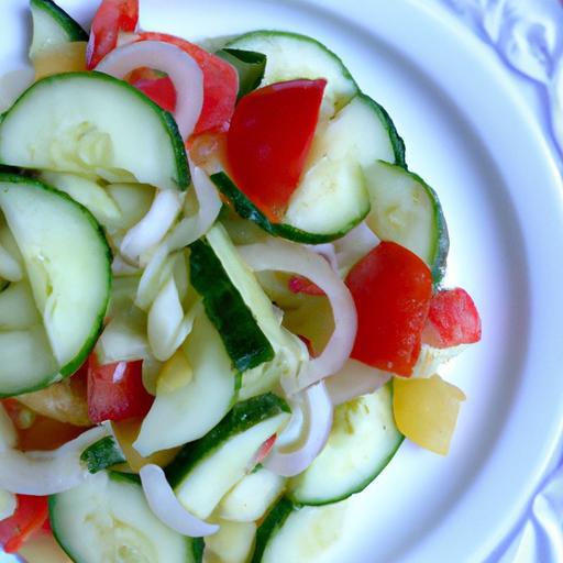 Refreshing Cucumber & Tomato Salad with Tangy Vinegar Twist