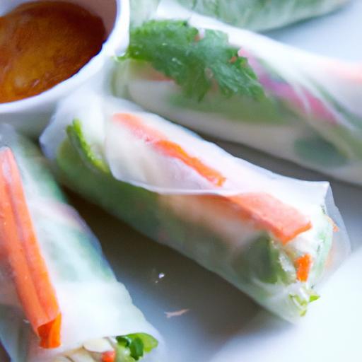 Crisp Vietnamese Spring Rolls Paired with Savory Peanut Sauce