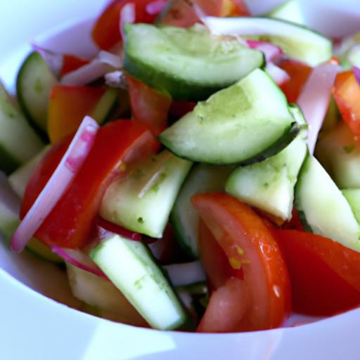 Refreshing Cucumber & Tomato Salad with Tangy Vinegar Twist