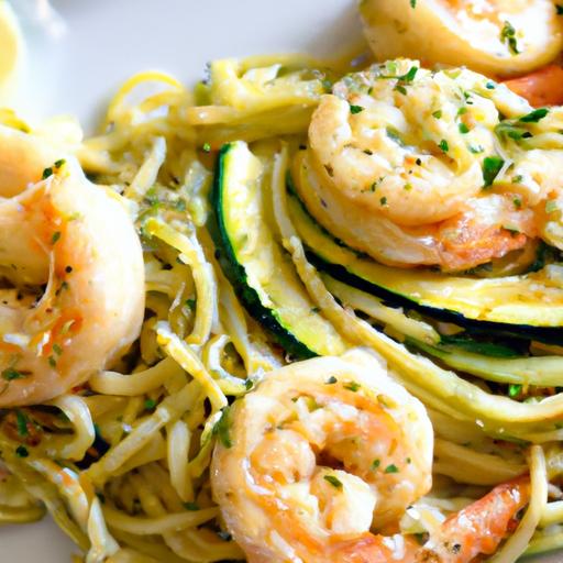 Savor Keto garlic Shrimp with Zucchini Noodle Lunch