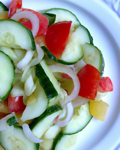 Refreshing Cucumber & Tomato Salad with Tangy Vinegar Twist